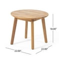 thumbnail image 5 of GDF Studio 3-Piece Acacia Wood Chat Set with Round Side Table & 2 Cushioned Club Chairs, Brown+Beige, 5 of 14