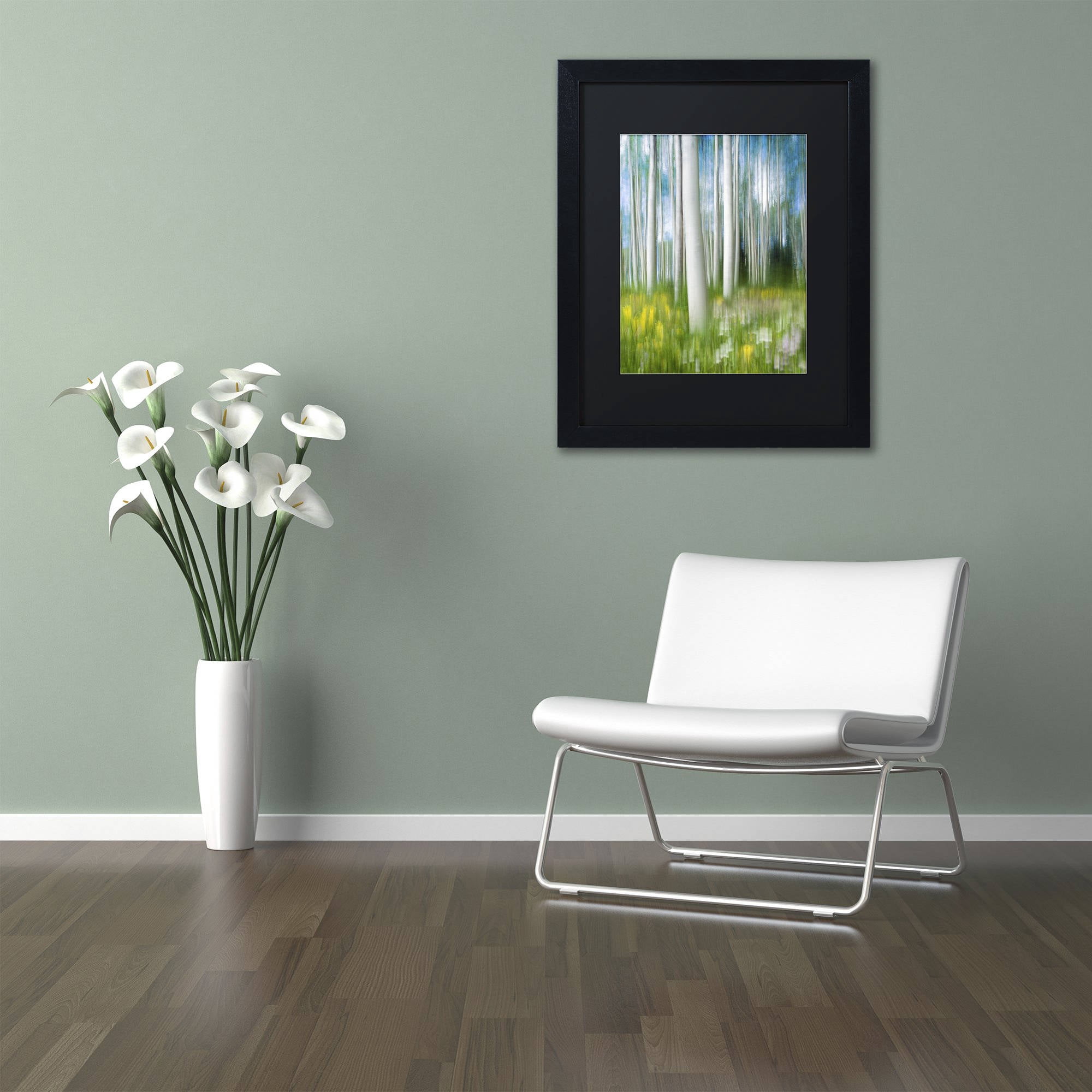 Trademark Fine Art "Aspen Impression" Canvas Art by Michael Blanchette Photography Black Matte, Black Frame