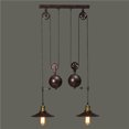 thumbnail image 2 of Two-Light Pulley Pendant Light, Kitchen Island Light Adjustable Industrial Rustic Chandelier Farmhouse Vintage Ceiling Lights Fixture for Kitchen Island Dining Room Foyer, 2 of 6