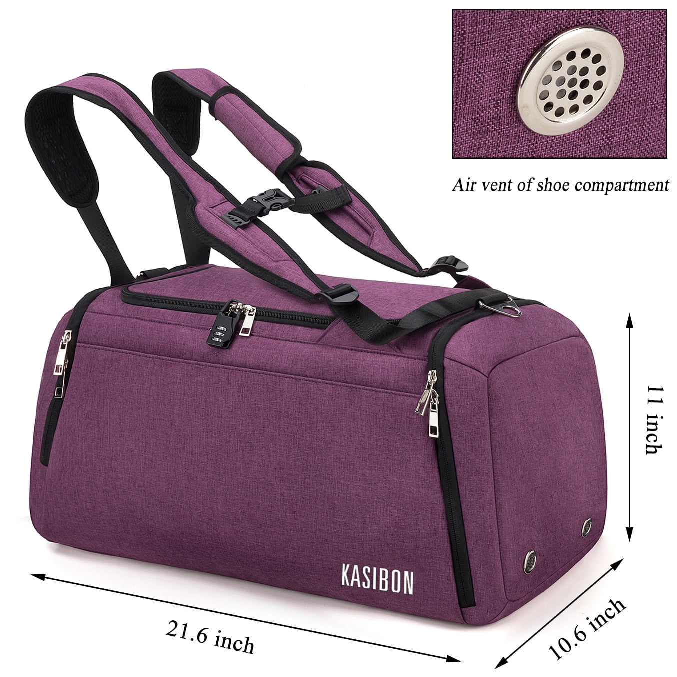 UKEIN Gym Bag for Men Sports Duffel Bags for Travel 42L Waterproof Gym Duffle Bags for Men with Shoe Compartment and Wet Pocket