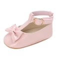 thumbnail image 4 of Otqutp Casual Flower Girls Dance Shoes Toddler Kids Girls Soild Bowknot Princress Shoes Soft Sole The Floor Barefoot Non Slip First Walkers Prewalker Shoes, 4 of 8