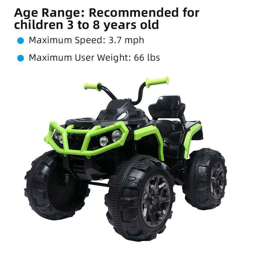 Sound 12V Kids Electric ATV Ride On Car Toy Wheels w/ 2 Speeds LED Light 