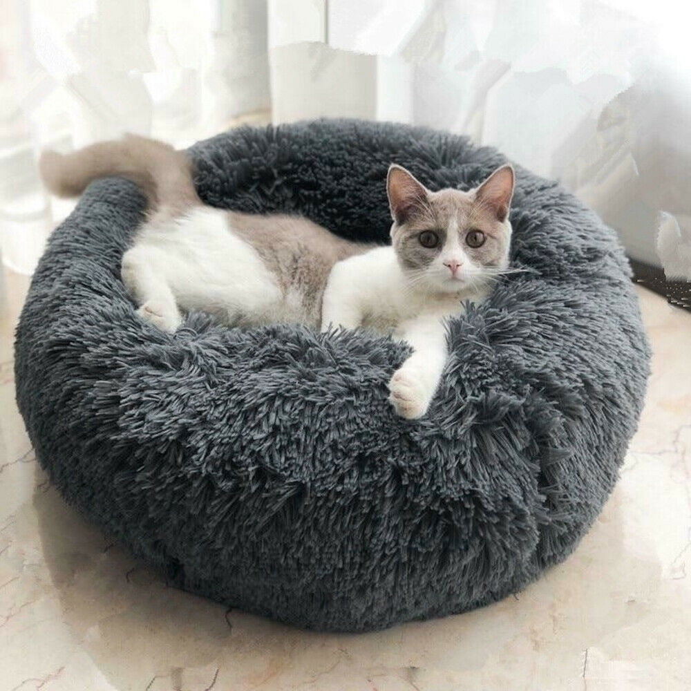 BVAGSS Soft Washable Fluffy Plush Round Pet Bed Round Nest Calming Dog bed for Cats and Dogs XH034 