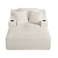thumbnail image 6 of Oversized Chaise Lounge Chair Indoor, Holaki Comfy Deep Seat Sleeper Cloud Couch with 2 Cup Holder & Throw Pillow, Faux Fur Upholstered Deep Seat Accent Chair for Living Room, No Assembly Required, 6 of 9