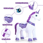 PonyCycle Kid-Powered Ride-On Unicorn Toy, No Battery, Hand Brake, Ages 4–7, Purple, E413