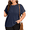Navy, variant on Womens T Shirts Plus Size Tops Short Sleeve Ribbed Stretchy Cozy Blouse Summer Crew Neck Tee Shirts Military Green 3X