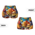 thumbnail image 5 of Lsque Vibrant Picnic Food Spread Pattern High Waisted Biker Shorts for Women-Tummy Control Fitness Athletic Workout Running Yoga Gym Shorts,Moisture-Wicking-X-Large, 5 of 9