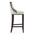 thumbnail image 3 of Manhattan Comfort Fifth 31.5" Faux Leather Barstool in Pearl White/Walnut, 3 of 5
