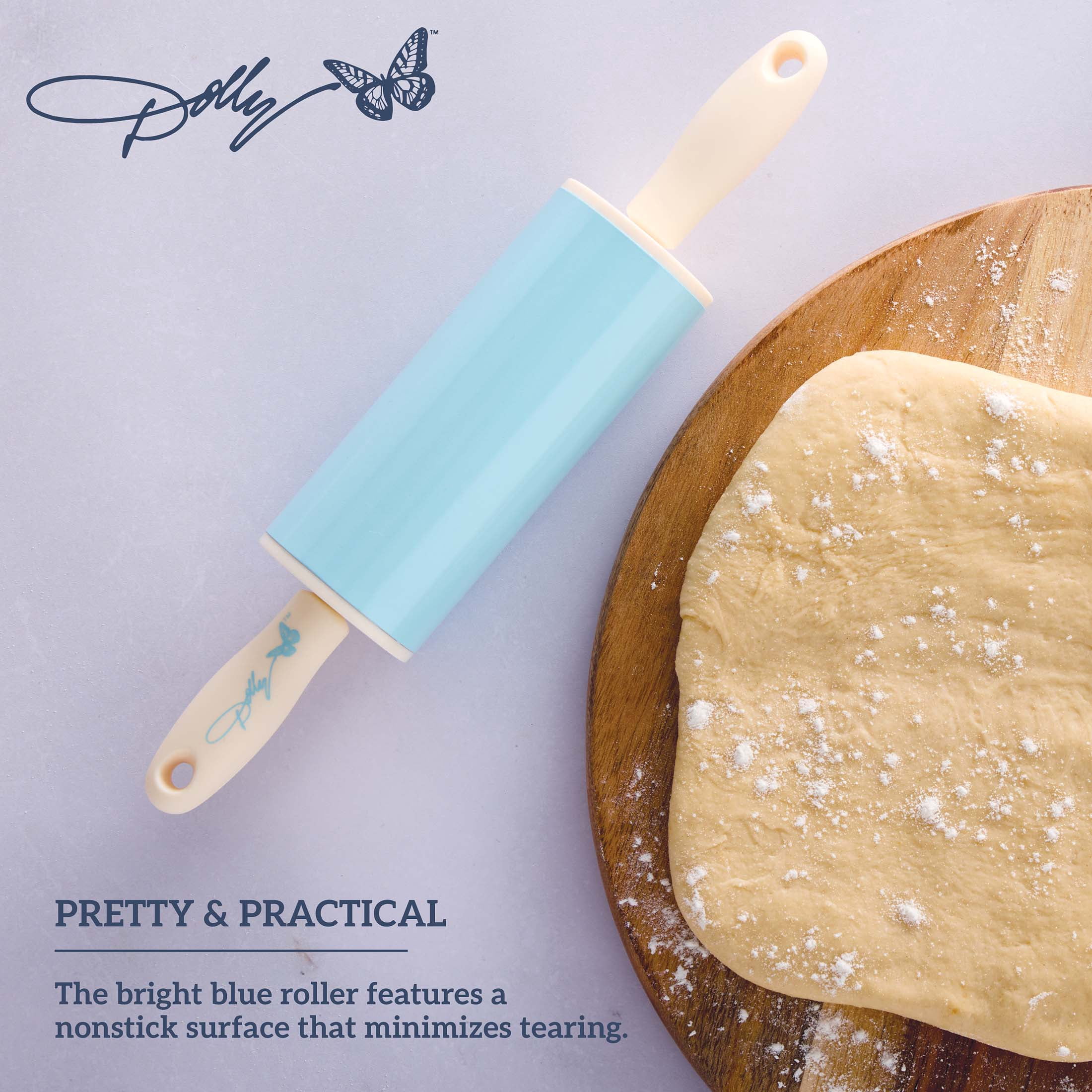 Dolly Parton Mini Spatula and Rolling Pin Set, Blue