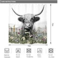 thumbnail image 3 of Stall Wildflower Small Half Shower Curtain 36Wx72H Inch Farmhouse Flower Botanical Floral Plant Herbs Vintage Decor Bathroom Windows Fabric Polyester Waterproof 7 Pack Plastic Hooks, 3 of 6