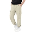 thumbnail image 2 of Eiyaclvo Boys Cargo Jogger Sweatpants Elastic Waist Straight Leg Cinch Bottom Back to School Pants Kids Baggy Casual Hiking Outdoor Cargo Sweatpant with Multi Pockets, 2 of 9
