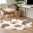 thumbnail image 4 of Abstract Geometric Round Area Rug 4Ft Washable Circle Rugs for Bedroom Dining Room, Farmhouse Vintage Polka Dot Red Brown Non-Slip Carpet Floor Mats Indoor Outdoor Carpet Runner Aesthetic Home Decor, 4 of 8