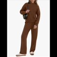 thumbnail image 4 of Conjuntos de 2 Piezas para Mujer, Sudadera, Ropa Informal de Viaje, Chándal de Pierna , Chándales Cómodos, Moda. Café M, 4 of 7
