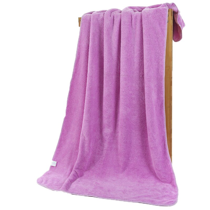 Ultra Soft Coral Fleece Solid Color Bath Towel Excellent Water