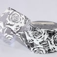 thumbnail image 2 of The Ribbon People Sheer Black and White Roses Wired Craft Ribbon 3" x 20 Yards, 2 of 2