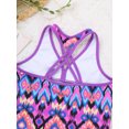 thumbnail image 5 of renvena Kids Girls 3Pcs Tankini Set Rash Guard Racerback with Briefs Skirt Sporty Swimsuit Bating Suit, 5 of 7