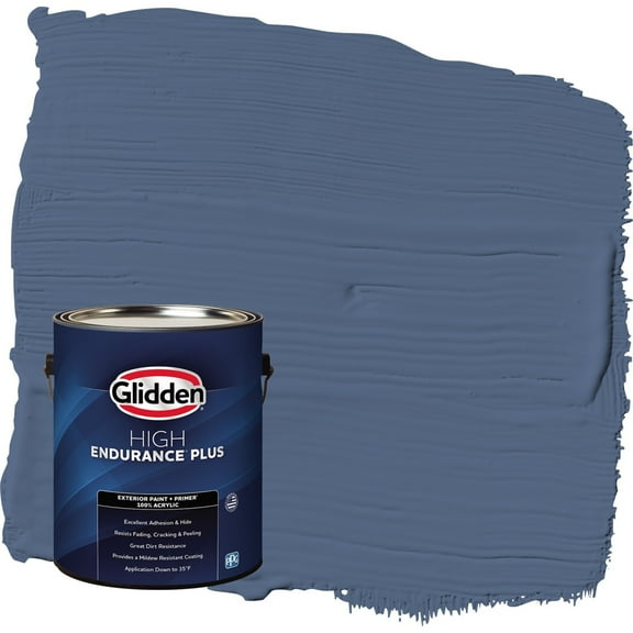 Glidden HEP Stained Glass / Blue Semi-Gloss Exterior Paint with Primer, 1 Gallon