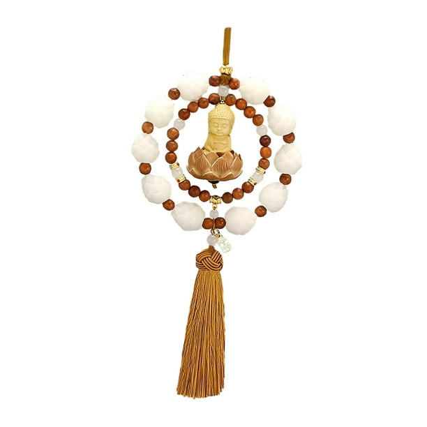Adorno colgante para coche de Buda shamjiam con Borla marrón