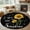 black, variant on 6ft Round Rug, Yellow Sunflower Non-Skid Rubber Backing Large Area Rugs - Living Room Bedroom Home Office, Summer Flower Bee Sunshine Black Indoor Floor Mat Carpets Washable Rug