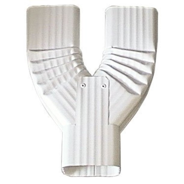 y downspout funnel for rectangular downspouts (3x4, low gloss white