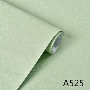 Zhuge Wallpaper self-adhesive burlap solid color thick wallpaper self-adhesive waterproof bedroom PVC roll cloth pattern wall sticker decoration (green)