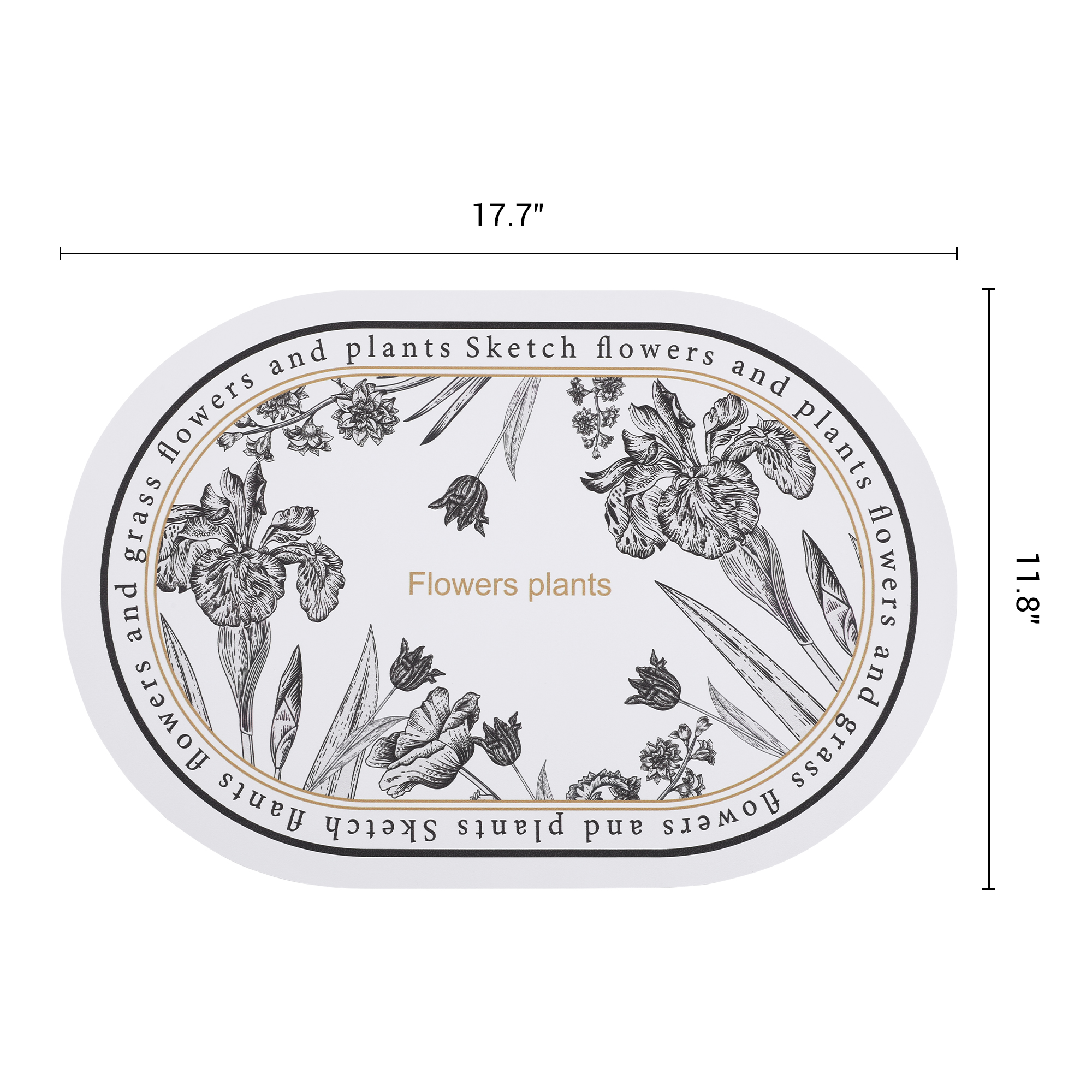 Placemats Set of 6 Floral Leather Placemats for Kitchen Dining Table Decor Heat Resistant Table Placemats Wipeable Table Mat Beige 17.7*11.8inch