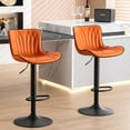 thumbnail image 4 of Kidol & Shellder Orange Bar Stools 1 Pcs Soft Swivel Leather High Counter Stools, 4 of 8