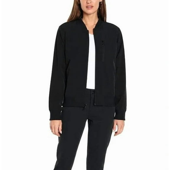 Banana Republic Womens Full Zip Windbreaker Jacket Black Medium