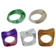thumbnail image 1 of Anillo De Resina De 5 Uds., Anillo De Banda Geométrico Irregular Vintage, Anillo De Dedo Transparente Colorido, Regalo De Joyería Retro Para Mujeres Y Niñas Inevent AP005662-00, 1 of 6