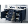 thumbnail image 3 of James Martin Vanities Brittany 60" Victory Blue Double Vanity w/ 3 CM Arctic Fall Solid Surface Top, 3 of 5