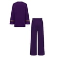 thumbnail image 4 of Doomiva Church Robe for Boys Tunic Tops with Pants Set Choir Gowns Worship Liturgical Praise Clothes Suit Purple 8, 4 of 5