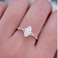 thumbnail image 3 of solitaire jewels Art Deco Marquise Moissanite Engagement Ring For Women, 14K Rose Gold, 3 of 4