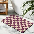 thumbnail image 2 of Ultra-Soft, Absorbent Microfiber Bath Mat: Checkered, Non-Slip, Long Bathroom Runner Rug. Easy to Clean Floor Mats for Bathtub Showers, 20x32in, 2 of 5