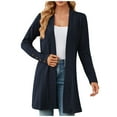 thumbnail image 2 of Bnwani Long Sweater Cardigan Women Slim Fall Loose Blouse Cardigan Long Sleeve Tunic Winter Solid Color Top Medium Navy Chunky Cardigan Sweaters for Women Size 2XL(US:12), 2 of 8