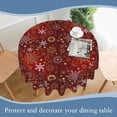 thumbnail image 3 of Tablecloth Round 60 Inch,Snowflake Golden Christmas Table Cloth Washable Spillproof Wrinkle Free Fabric Table Cover for Indoor Outdoor Kitchen Dinning, 3 of 6