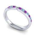 thumbnail image 4 of Diamond-Capitals 0.30 Carat Round Cut Amethyst & Aquamarine Gemstone Fancy Engagement Eternity Band for Women 14K White Gold Size 6, 4 of 8