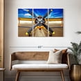 thumbnail image 3 of Elephant Stock Runway Biplane Wall Art - Horizontal Multi Panel Canvas - Living Room Wall Decor - Transportation Multi Panel - Yellow And Gray Decor - 45" x 28", 3 of 8