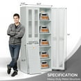 thumbnail image 2 of Ktaxon 71"H Metal Garage Storage Cabinet with 2 Mesh Doors, Garage Tool Storage Cabinet with Pegboards and 4 Adjustable Shelves, Locking Steel Tool Cabinets for Garage, Office, Workshop, Warehouse, 2 of 10
