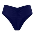 thumbnail image 6 of Kedxroy Women's High Waisted Bikini Bottom Tummy Control Ruched Bathing Suit Swim Bottom-Navy,L, 6 of 6