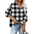 thumbnail image 1 of Womens V Neck Long Sleeve Henley Shirts Button Down Sweatshirts Hoodies Tunic Tops with Drawstring, 1 of 4