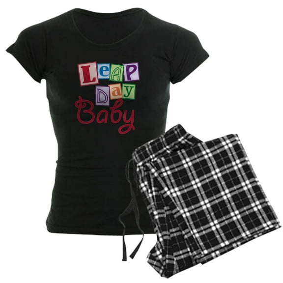 CafePress - Leap Day Baby Women's Dark Pajamas - Women's Short Sleeve Print T-Shirt and Pants Dark Cotton Pajama Set