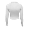 thumbnail image 4 of Tittly Button Down Shirts Womens Shirts Women's Long Sleeve Button Down Ruched Crop Top Shirts Going Out Tops Slim Tops Going Out Tops Long Sleeve Shirts for Women White XL, 4 of 6