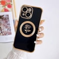 thumbnail image 4 of for iPhone 15 Magnetic Case Compatible with MagSafe Cute Rose Flower Phone Case for Women Girls Luxury Plating Camera Lens Full Cover Protect Soft Silicone Shockproof Cover 6.1 inch (Black), 4 of 8