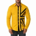 thumbnail image 2 of IROINNID Button Up Shirts for Men Colorblock Cowboy Long Sleeve Band Collar Turndown Dress Shirts,Yellow, 2 of 9