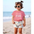 thumbnail image 3 of Bold 5th Birthday Explosion T-Shirts and Raglans for Girls and Boys Fifth Birthday Outfit White on Mauve Shirt 4T, 3 of 5