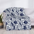 thumbnail image 3 of Yiaed Blue Fish1 Print Blanket Throw Blanket Soft Cozy Flannel Blanket for Home Bed Sofa Couch Chair-50"x40", 3 of 6