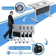 thumbnail image 4 of Mobile Flip-Top Folding Conference Table with Locking Wheels, Heavy Duty Modular Training Table for Office, Classroom, Meeting Room, Space Saving Modern Desk, 4 of 7