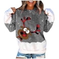 thumbnail image 1 of Fridja Femmes Mode O-Cou Noël Manches Longues Tops Chemisier Pull Sweat-Shirt, 1 of 9