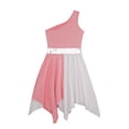 thumbnail image 6 of Doomiva Kids Girls Liturgical Worship Praise Dance Dress Asymmetrical Church Robe Tunic Light Pink 8, 6 of 7