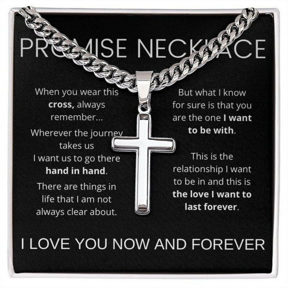 Cross Necklace for Man, Promise Necklace for Boyfriend/Husband, Sentimental Jewelry for Him, Christian Cross Chain Necklace for Man Boyfriend, Valentines Anniversary Birthday Gift For Him